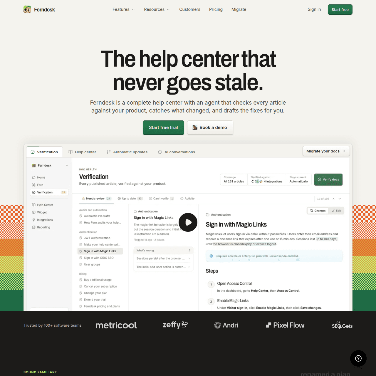 Ferndesk website screenshot