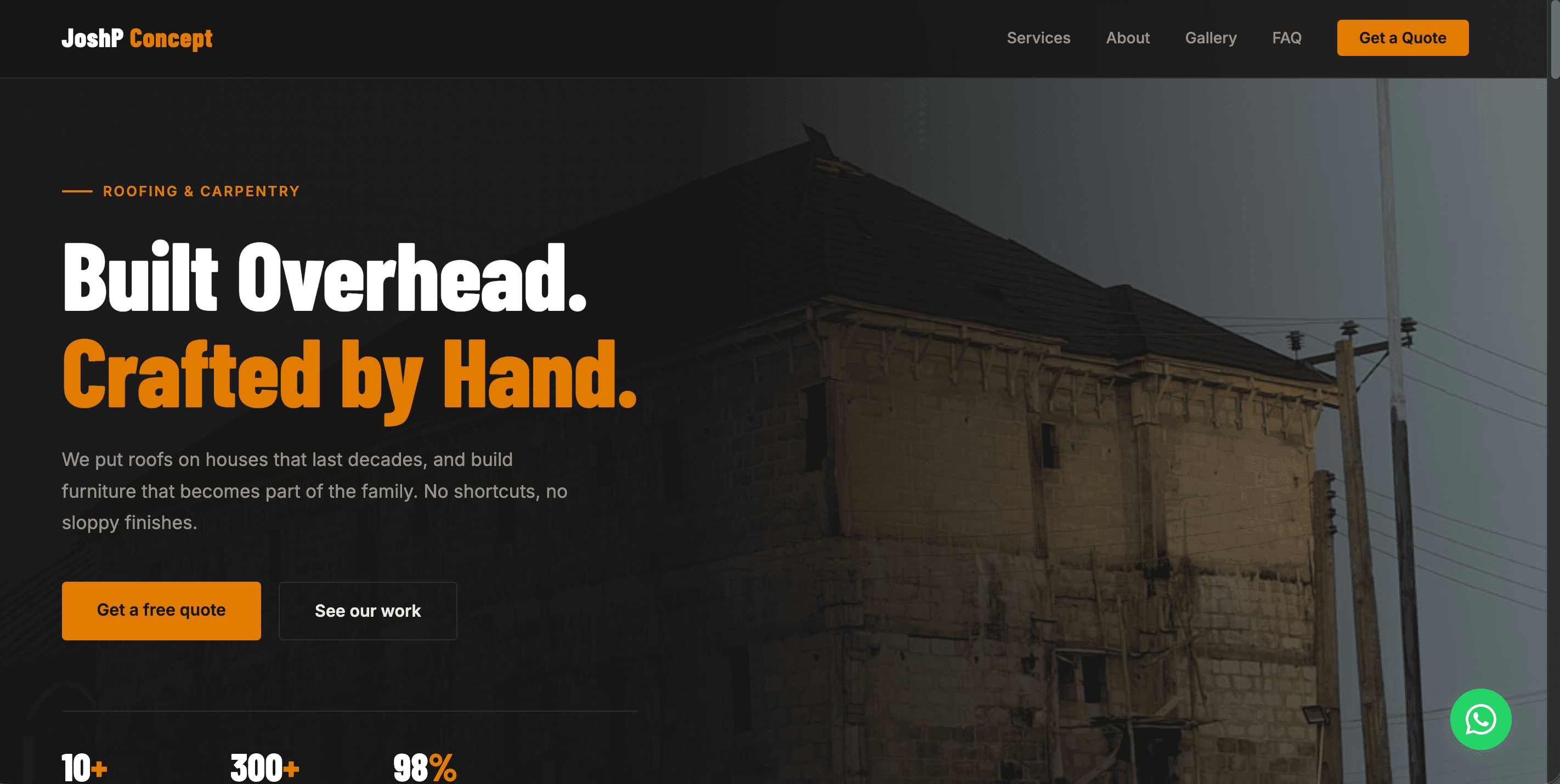 JoshP Concept website screenshot